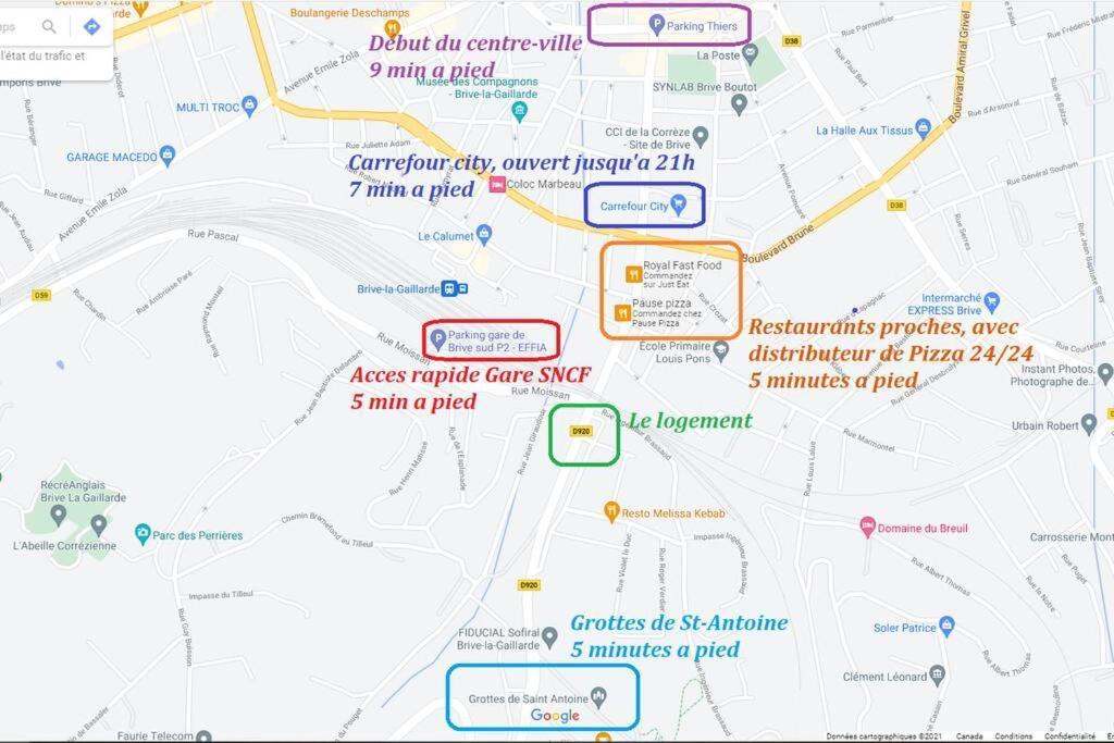 Logement A Brive Avec Terrasse Et Climatisation - Pres De La Gare Et Du Centre-Ville - Wifi Et Stationnement Gratuit Exteriör bild